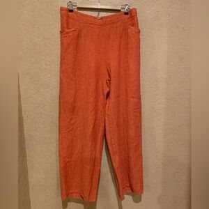 Flax Orange Linen Pant